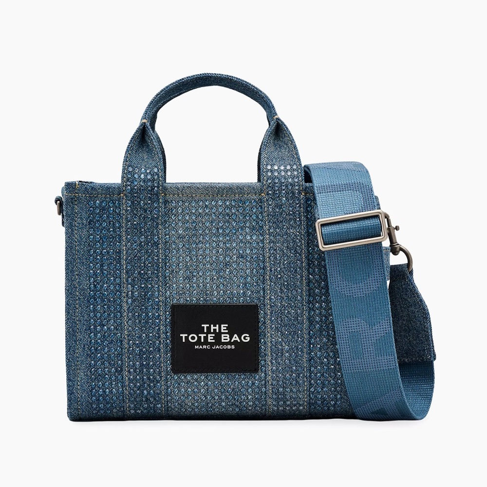 MARC JACOBS The Small Crystal-Embellished Denim Tote Bag/Bought new and used 2x!